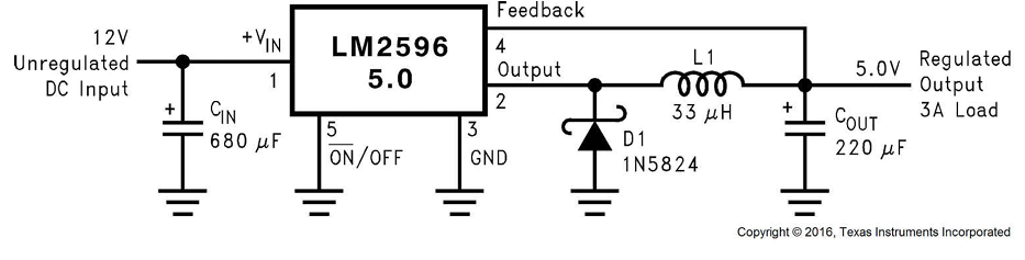 LM2596 Typical Application Circuit